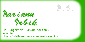 mariann vrbik business card
